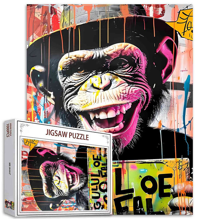 Graffiti Monkey with Hat Jigsaw Puzzles - Tucocoo