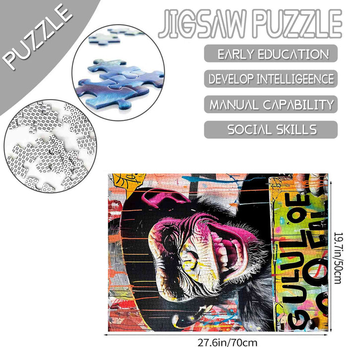 Graffiti Monkey with Hat Jigsaw Puzzles - Tucocoo