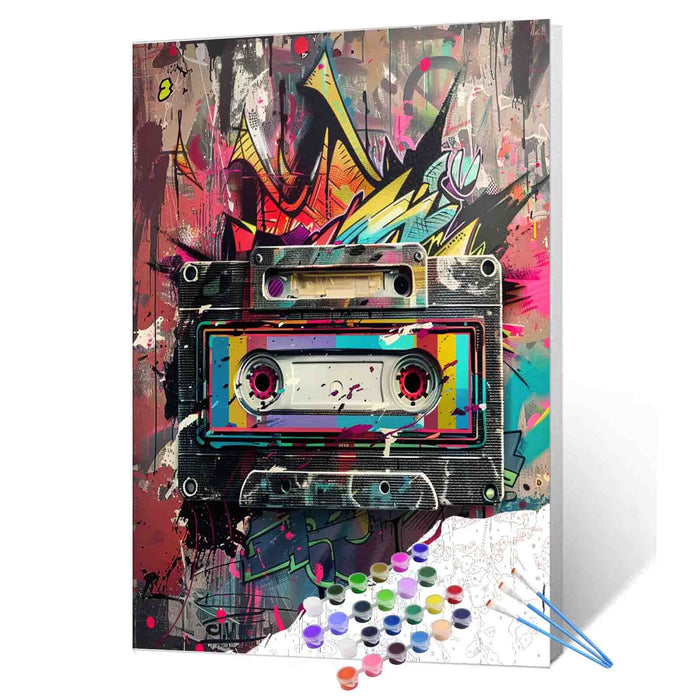 Graffiti Retro Cassette Tape paint by numbers