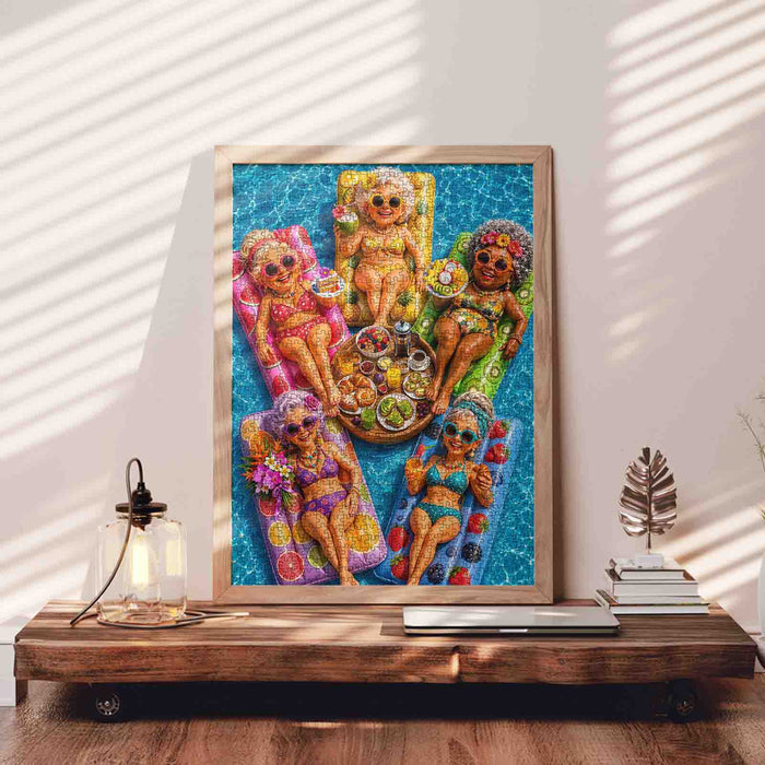 Grandmas Summer Pool Party Jigsaw Puzzle