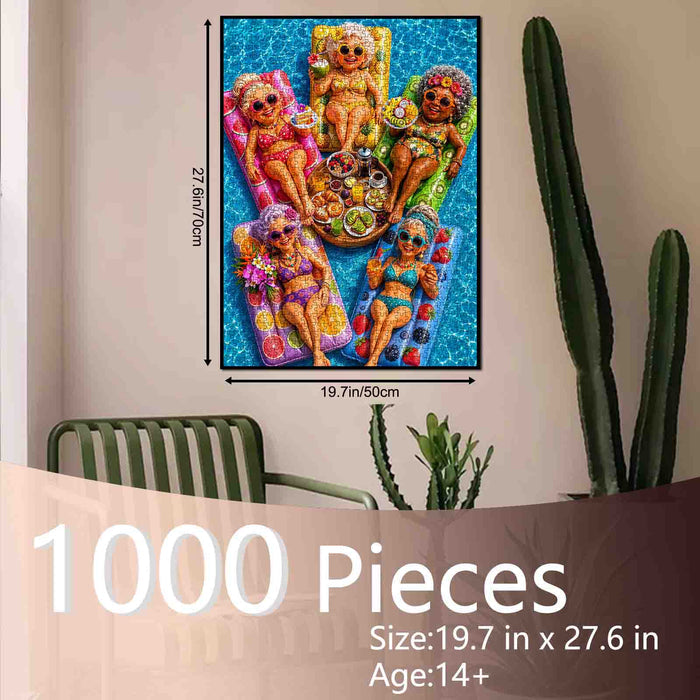 Grandmas Summer Pool Party Jigsaw Puzzle