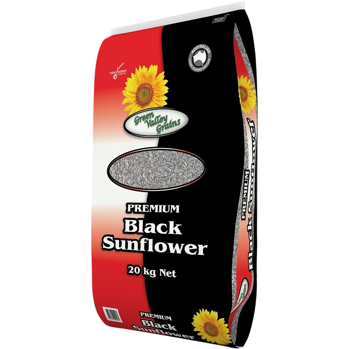 Green Valley Grains Black Sunflower Seed for Birds 20kg-Habitat Pet Supplies