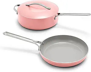 GreenPan Nova Ceramic Nonstick 3 Piece Cookware Set, Coral
