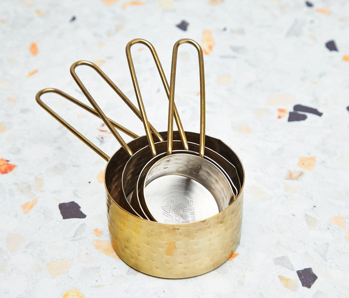 Stainless Steel Hammered Gold/silver Measuring Cups Set