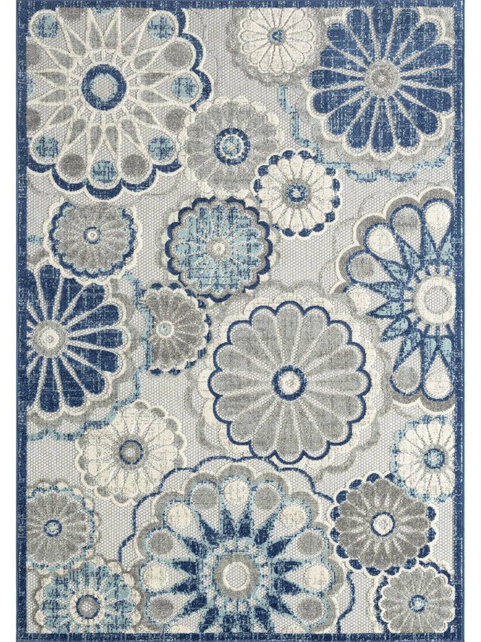 Hampton Floral Indoor/Outdoor Blue Rug