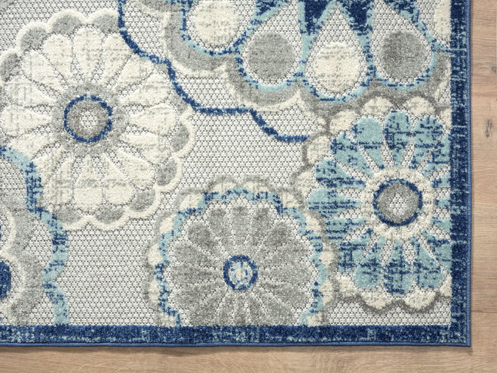 Hampton Floral Indoor/Outdoor Blue Rug