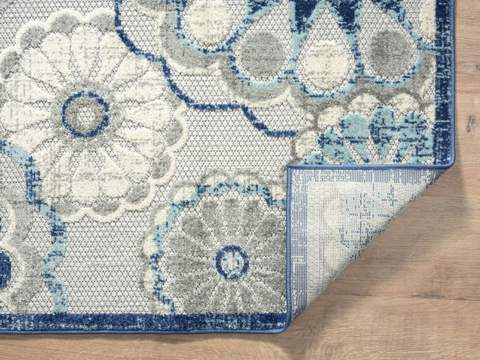Hampton Floral Indoor/Outdoor Blue Rug