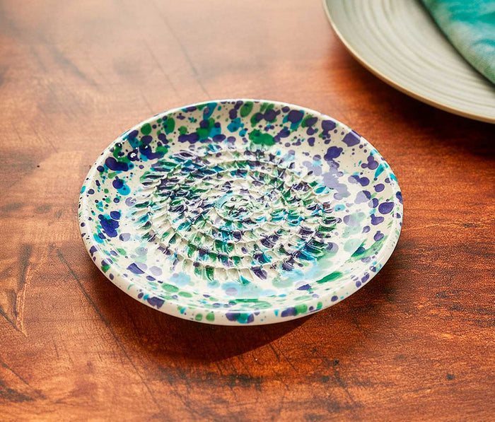 Handmade Spanish Coral Reef Small Ceramic Grater Plate