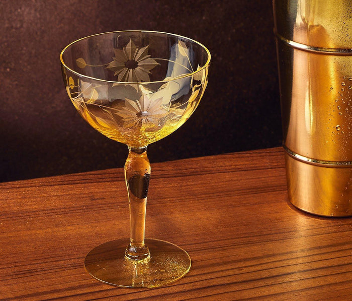 Hollywood Sunrise 4 Cocktail Vintage Depression Glasses Set - lollygag
