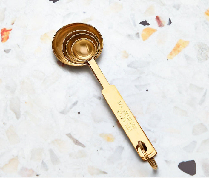 Stainless Steel Gold Measuring Spoons Set