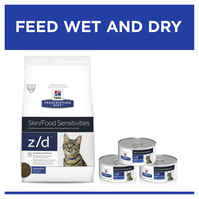 Hills Prescription Diet Cat z/d Food Sensitivities with Hydrolyzed Chicken Flavour Wet Food 156g x 24