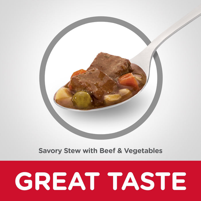 Hills Science Diet Adult 7+ Savoury Stew Beef and Vegetables Canned Dog Food 363g x 12