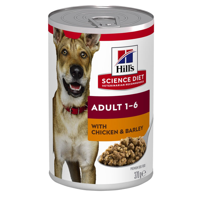 Hills Science Diet Adult Chicken and Barley Canned Dog Food 370g x 12