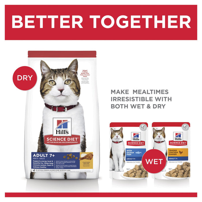 Hills Science Diet Senior Adult 7+ Dry Cat Food 1.5kg