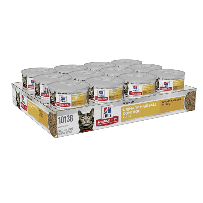 Hills Science Diet Urinary Hairball Control Adult Canned Cat Food 82g x 24-Habitat Pet Supplies