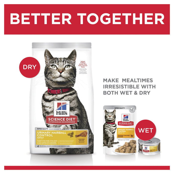 Hills Science Diet Urinary Hairball Control Adult Dry Cat Food 1.58kg