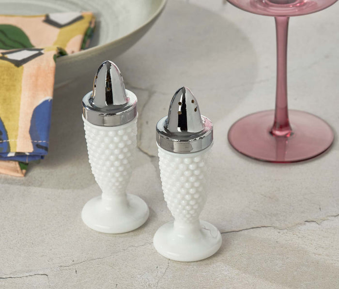Fenton Hobnail Milk Glass Salt & Pepper Shaker