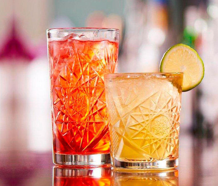 Libbey Hobstar Deco Style Tall & Low Tumbler Glass Set - Lollygag