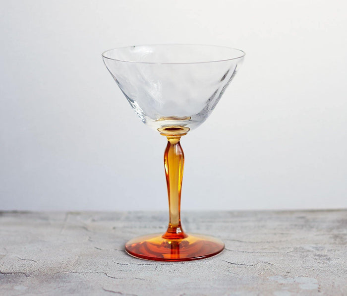 Hollywood Gold Martini Glass: Set of 4 - Vintage Fostoria - lollygag
