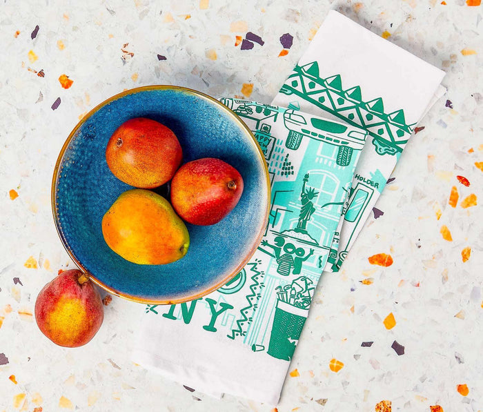 New York Cityscape Patterned Kitchen Tea Towels