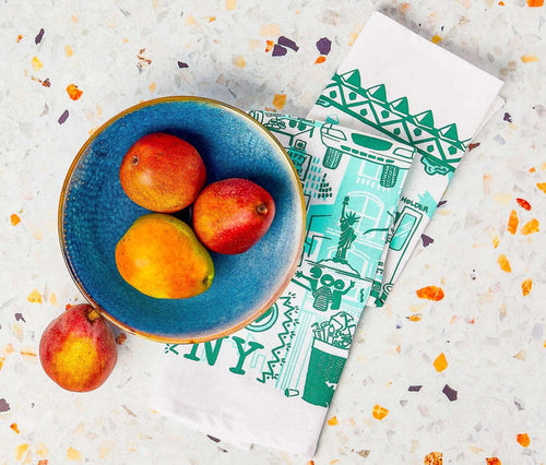 New York Cityscape Patterned Kitchen Tea Towels