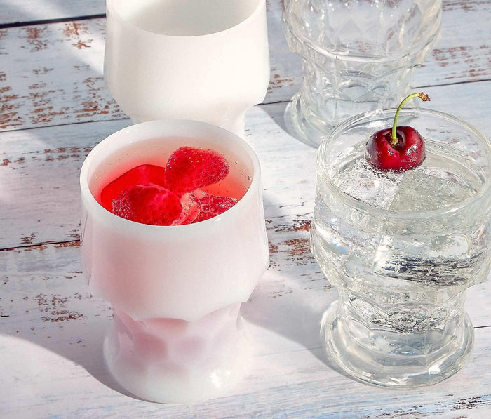 Clear & Milk Georgian Vintage Honeycomb Tumblers - Lollygag