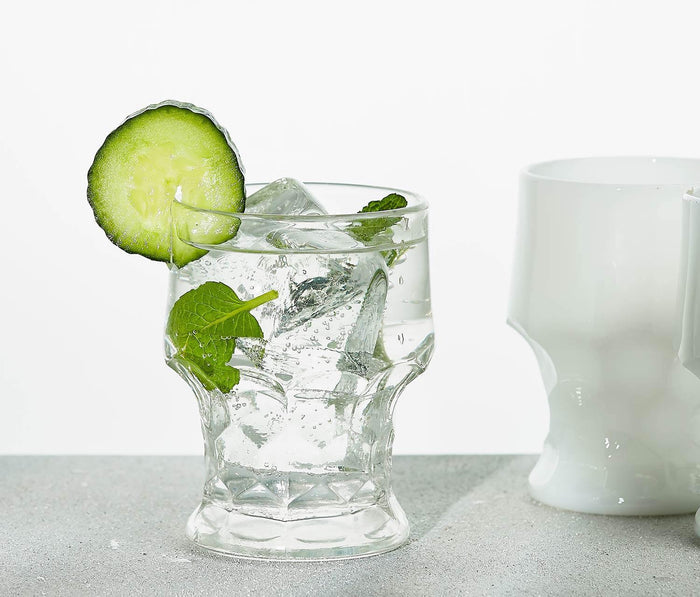 Clear & Milk Georgian Vintage Honeycomb Tumblers - Lollygag