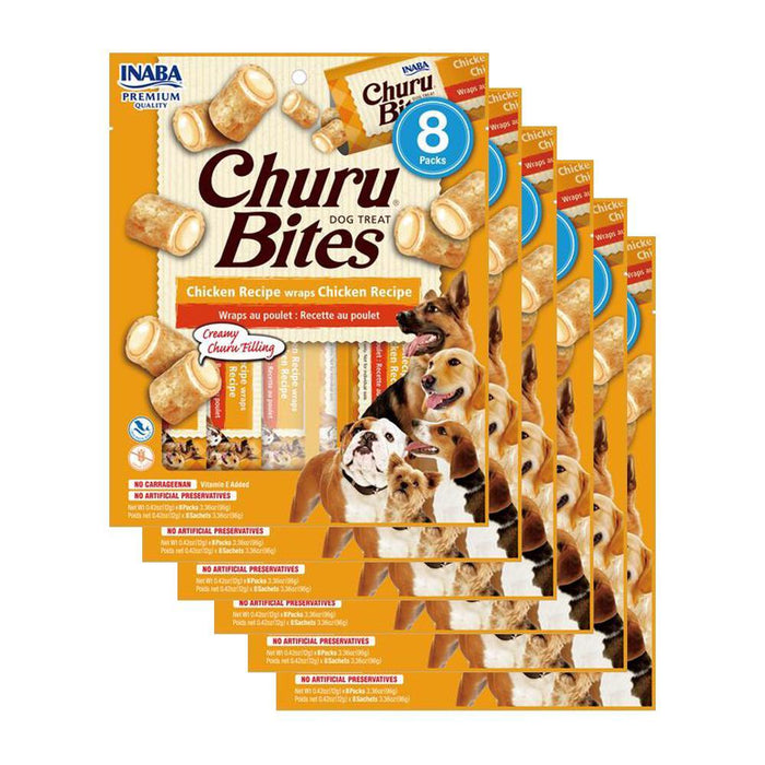 Inaba Churu Bites Chicken Wraps Dog Treats 96g x 6-Habitat Pet Supplies