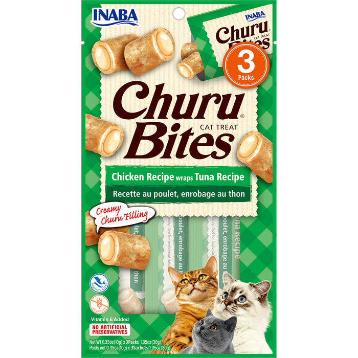 Inaba Churu Bites Chicken Wraps with Tuna Cat Treats 30g x 6