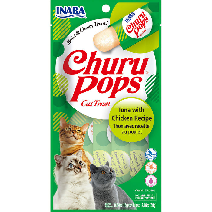 Inaba Churu Pops Tuna with Chicken Cat Treats 60g x 6