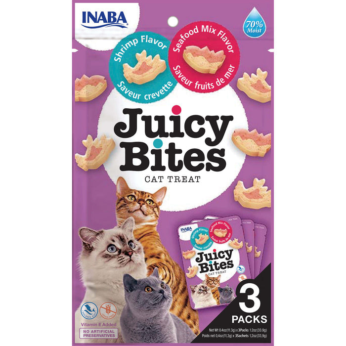 Inaba Juicy Bites Shrimp and Seafood Mix Cat Treats 34g x 6