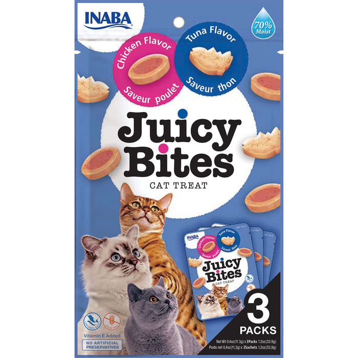 Inaba Juicy Bites Tuna and Chicken Cat Treats 34g x 6