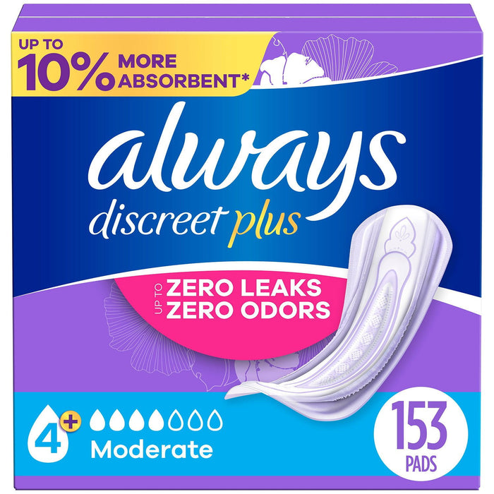 Incontinence Pads for Women in Kenya - Always Discreet Plus, 153 ct