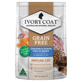 Ivory Coat Grain Free Chicken and Ocean Fish in Gravy Mature Cat Wet Food 85g x 12-Habitat Pet Supplies
