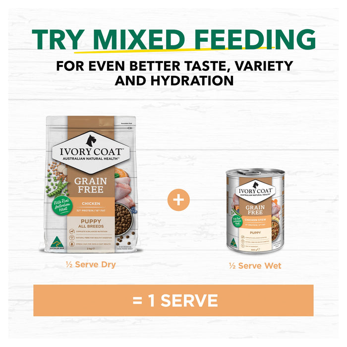 Ivory Coat Grain Free Chicken Stew Puppy Wet Food 400g x 12