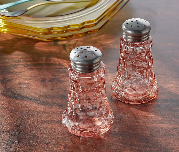 Vintage Deco Rose Pink Salt & Pepper Shakers - lollygag