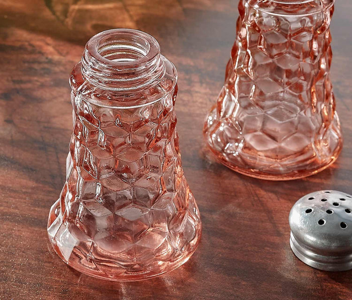 Vintage Deco Rose Pink Salt & Pepper Shakers - lollygag