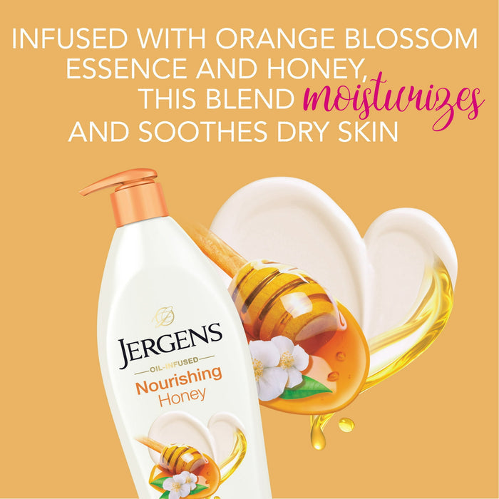 Jergens with  Nourishing Honey Moisturizer Lotion for Dry Skin