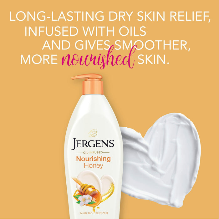 Jergens with  Nourishing Honey Moisturizer Lotion for Dry Skin