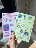 Journal notes sticker sheets