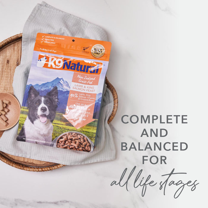 K9 Natural Lamb and King Salmon Feast Freeze Dried Dog Food Topper 100g
