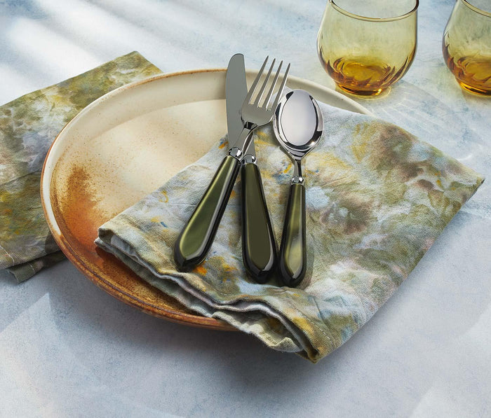 Kaleidoscope Ice Dyed Napkin Set: Olivine Green - lollygag
