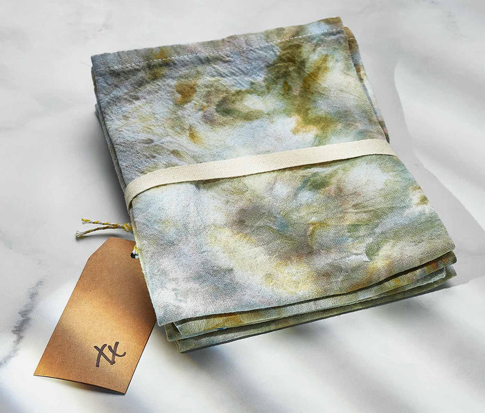 Kaleidoscope Ice Dyed Napkin Set: Olivine Green - lollygag