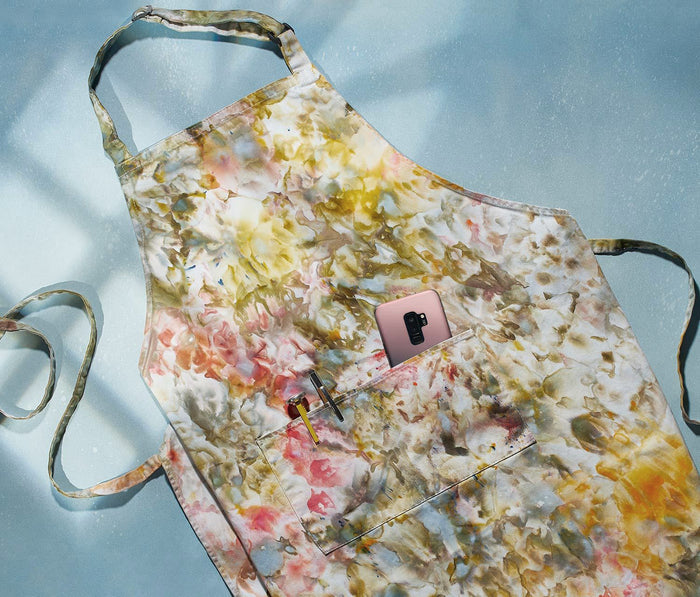 Kaleidoscope Tie/Ice Dyed Apron: Hydrangea Garden - Lollygag.co