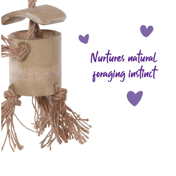 Kazoo Bird Toy Natural Wooden Well with Rope