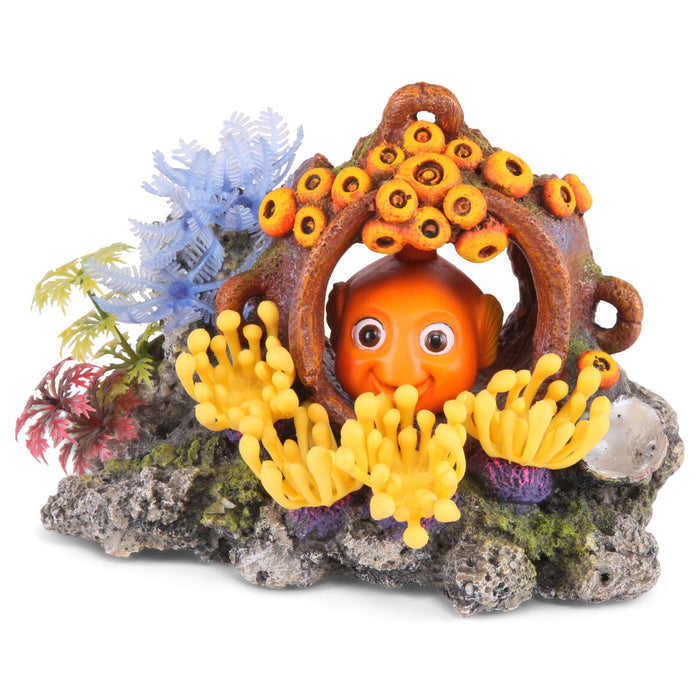 Kazoo Bubbling Coral with Hidden Fish Medium Fish Tank Ornament-Habitat Pet Supplies