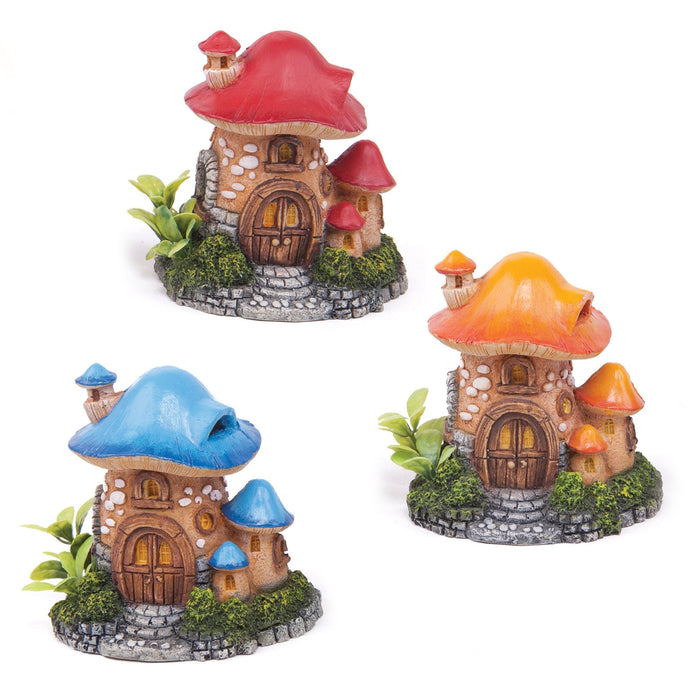 Kazoo Mushroom House Assorted Fish Tank Ornament-Habitat Pet Supplies
