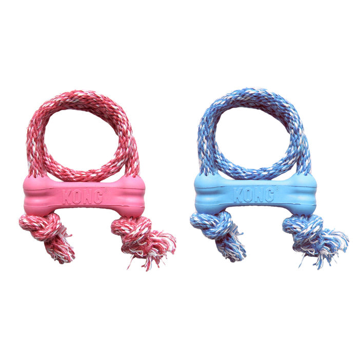 KONG Puppy Goodie Bone Dog Toy with Rope Extra Small-Habitat Pet Supplies