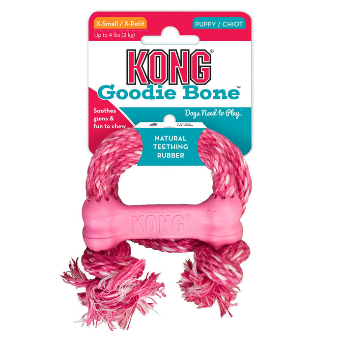 KONG PUPPY GOODIE BONE WITH ROPE EXTRA SMALL - Habitat Pet Supplies Altona & Chirnside Park