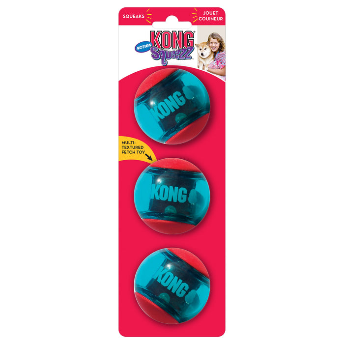 KONG Squeezz Action Red Medium Dog Toy-Habitat Pet Supplies